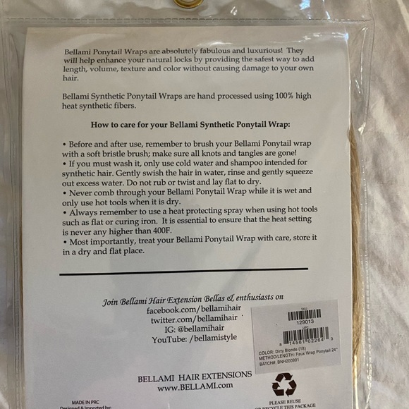 Bellami 24” long ponytail in blonde/caramel - Picture 4 of 4